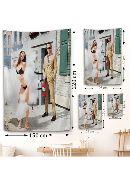 Kadına Tüp Ile Müdahele Eden Adam Duvar ÖRTÜSÜ-7755 fırsatları