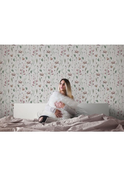 Yb Çiçek ve Yaprak Desenli Iskandinav Tarzı Duvar KAĞIDI-5555 fırsatları