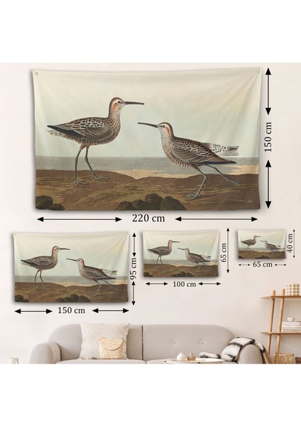 Uzun Bacaklı Çulluk Vintage Duvar ÖRTÜSÜ-7001 fırsatları