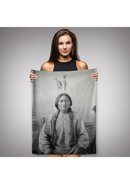 Oturan Boğa Duvar Örtüsü Halısı Amerikaya Karşı Savaşan Son Kızılderili Kabile Şefi 6416 fiyatları