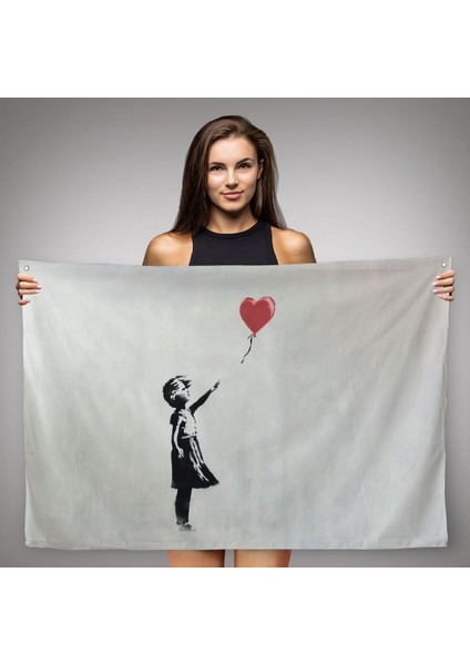 Banksy Kırmızı Balonu Uçup Giden Kız Kanvas Duvar ÖRTÜSÜ-HALISI-5059 fiyatları