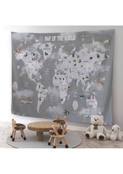 Dünya Atlası Çocuk ve Bebek Odası Duvar Örtüsü-Halısı 3811 modelleri