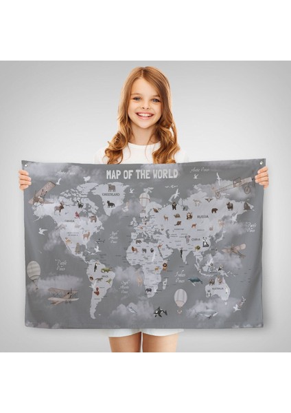 Dünya Atlası Çocuk ve Bebek Odası Duvar Örtüsü-Halısı 3811 fırsatları