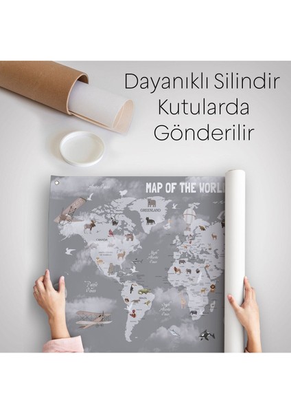 Dünya Atlası Çocuk ve Bebek Odası Duvar Örtüsü-Halısı 3811