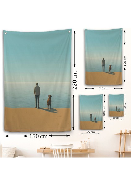 Sahilde Tefekkür Eden Adam Duvar ÖRTÜSÜ-7509 fırsatları