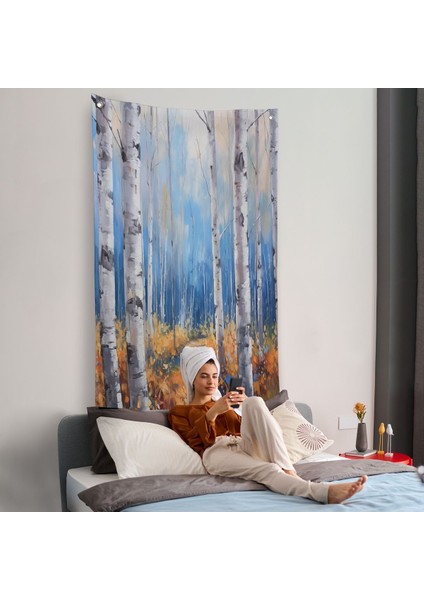 Ormandaki Kavak Ağaçları Duvar ÖRTÜSÜ-7586 fiyatları