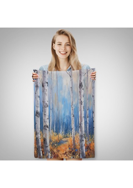 Ormandaki Kavak Ağaçları Duvar ÖRTÜSÜ-7586