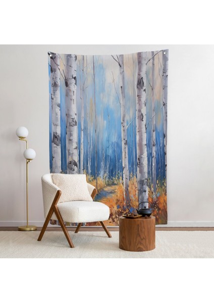 Ormandaki Kavak Ağaçları Duvar ÖRTÜSÜ-7586