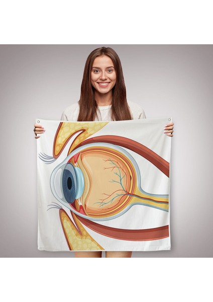 Göz Anatomizi Duvar Örtüsü - Göz Doktoru HEDIYESI-8367