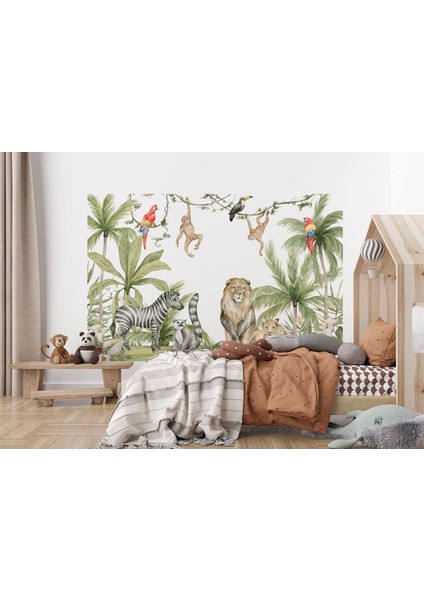 Sevimli Hayvanlar Desenli Duvar Kağıdı Kreş Okul POSTERI-5638 modelleri