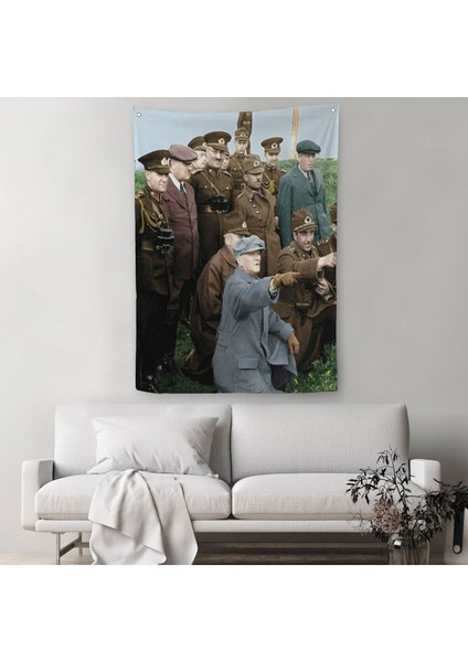 Atatürk Silah Arkadaşları Ile Cephede Dekoratif Duvar Örtüsü - HALISI-6211