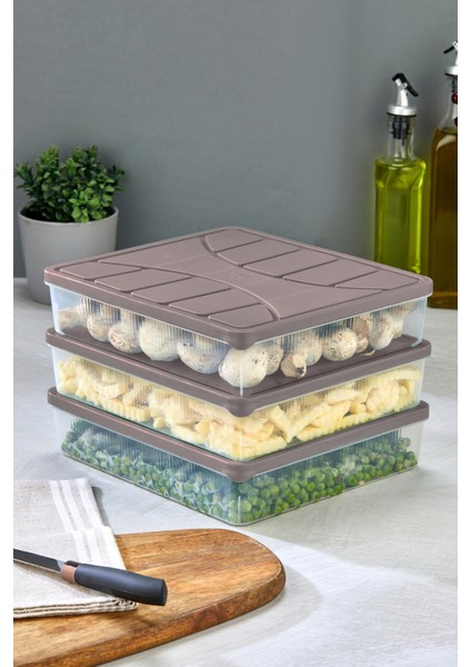 Saklama Kabı 3 Adet 3000 ml Kahverengi fiyatları