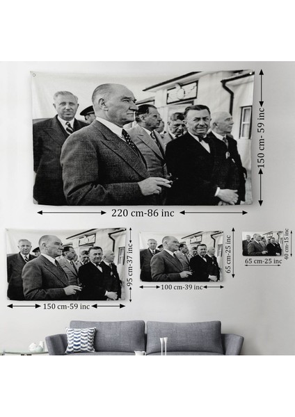 Atatürke Bakan Şükrü Kaya Dekoratif Duvar ÖRTÜSÜ-HALISI-6637 modelleri