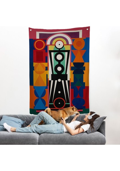 Auguste Herbin - Kompozisyon Duvar ÖRTÜSÜ-8093