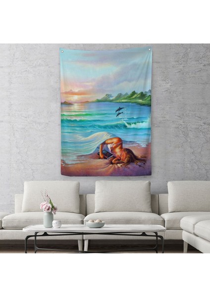 Okyanus Düşlerı Kuran Kız Duvar Örtüsü - HALISI-6209