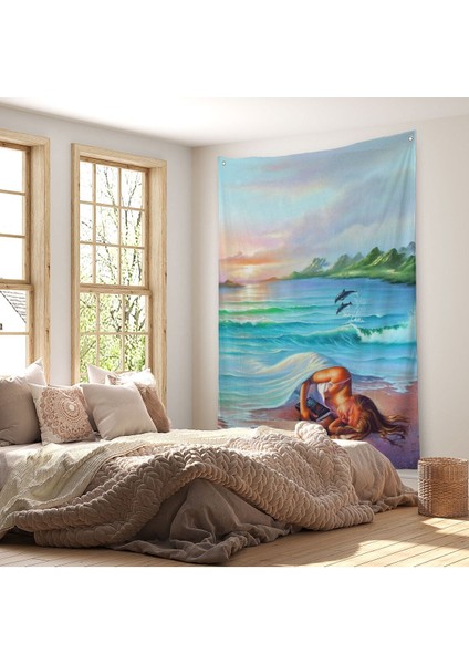 Okyanus Düşlerı Kuran Kız Duvar Örtüsü - HALISI-6209