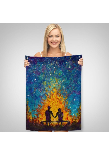 Nevruz Ateşini Izleyen Aşıklar Duvar Örtüsü - HALISI-5995 fiyatları