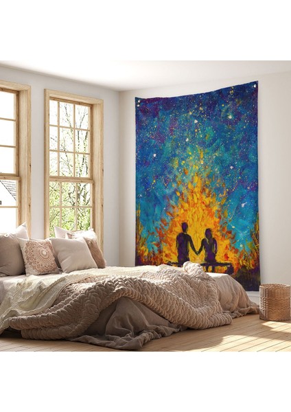 Nevruz Ateşini Izleyen Aşıklar Duvar Örtüsü - HALISI-5995