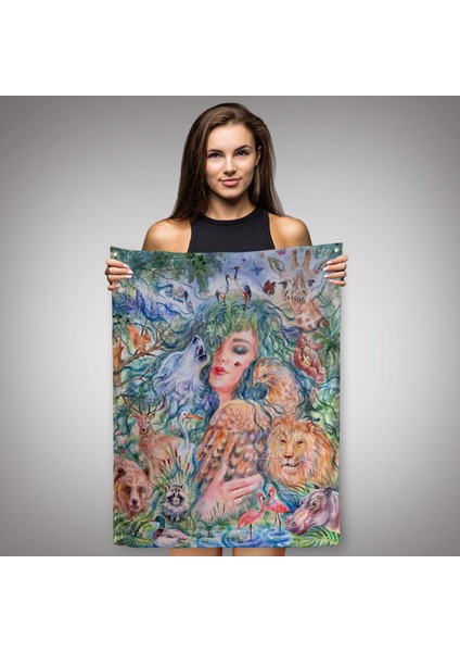 Dünya Hayvanlar Günü Konseptli Duvar Örtüsü - HALISI-6001 fiyatları