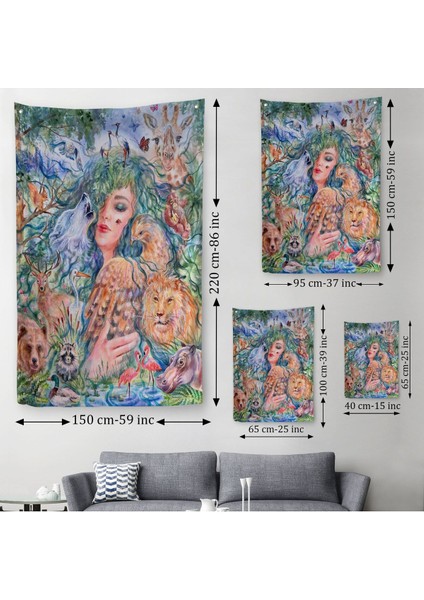 Dünya Hayvanlar Günü Konseptli Duvar Örtüsü - HALISI-6001 modelleri