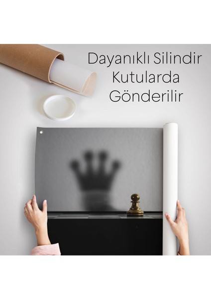 Satranç Gölgesi Taç Kanvas Duvar Sanatı, Yurt ve Ofis DEKORU-5390 indirimleri