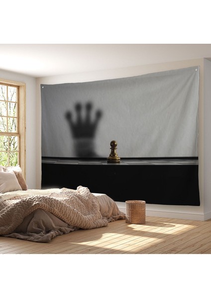 Satranç Gölgesi Taç Kanvas Duvar Sanatı, Yurt ve Ofis DEKORU-5390