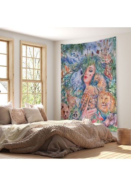 Dünya Hayvanlar Günü Konseptli Duvar Örtüsü - HALISI-6001