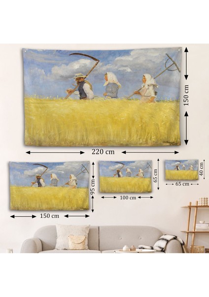 Anna Ancher - Işçiler Duvar Örtüsü - HARVESTERS-7156 fırsatları