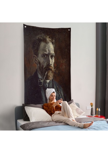 Vincent Van Gogh - Pipolu Portre Duvar ÖRTÜSÜ-7461 fiyatları