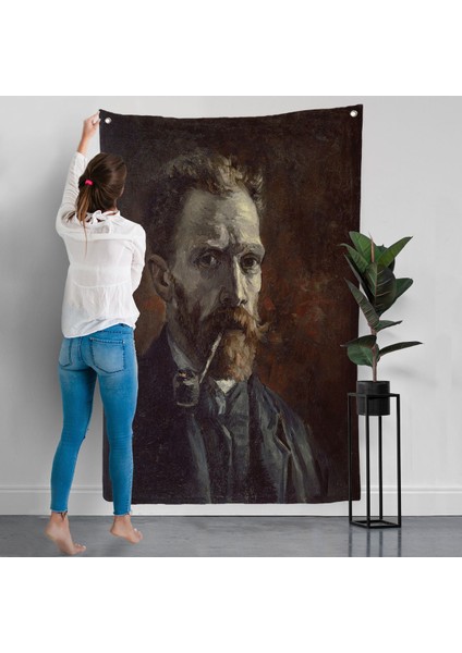 Vincent Van Gogh - Pipolu Portre Duvar ÖRTÜSÜ-7461 modelleri