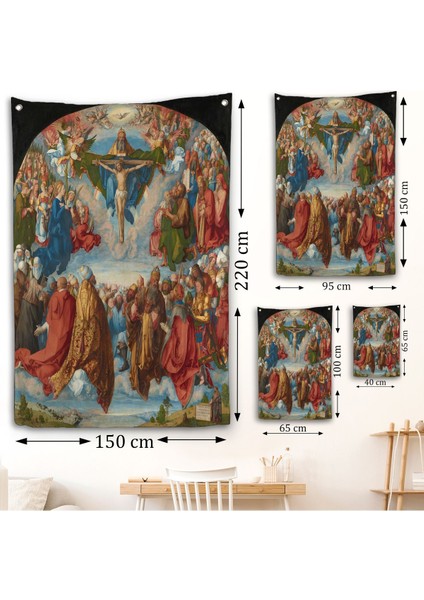 Albrecht Dürer - Üçlü Birliğin Hayranlığı Duvar Örtüsü - Adoration Of The TRINITY-8054 fırsatları