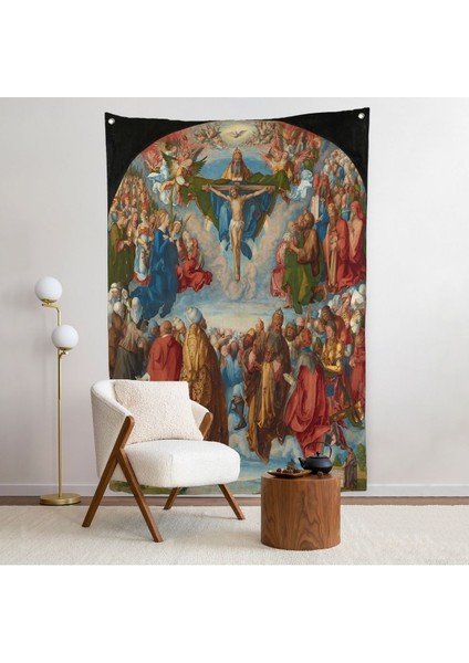 Albrecht Dürer - Üçlü Birliğin Hayranlığı Duvar Örtüsü - Adoration Of The TRINITY-8054