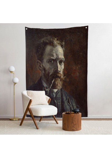 Vincent Van Gogh - Pipolu Portre Duvar ÖRTÜSÜ-7461