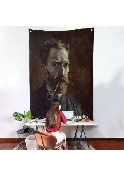 Vincent Van Gogh - Pipolu Portre Duvar ÖRTÜSÜ-7461