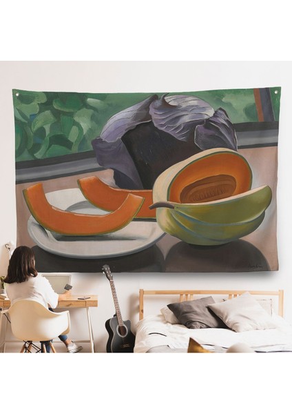 Auguste Herbin - Kavunlu Natürmort - Still Life With MELON-7101