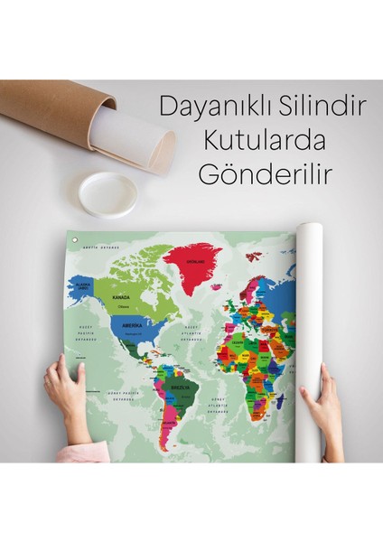 Türkçe Eğitici Ülke ve Başkent Okyanus Detaylı Atlas Dünya Haritası Duvar Örtüsü-Halısı 3840 indirimleri