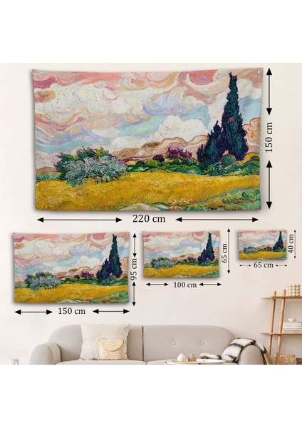 Vincent Van Gogh - Buğday Tarlası Duvar ÖRTÜSÜ-7150 fırsatları