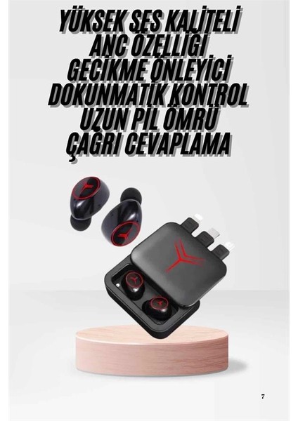 Kablosuz Şarj Göstergeli Powerbank Özellikli Bluetooth Kulaklık Çağrı Cevaplayabilen