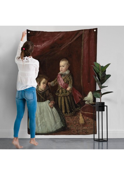 Diego Velázquez - Prens Balthasar Charles Cüceyle Birlikte Duvar ÖRTÜSÜ-7282 modelleri