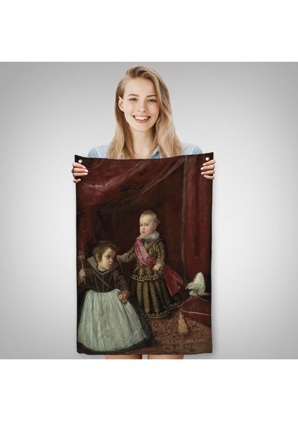 Diego Velázquez - Prens Balthasar Charles Cüceyle Birlikte Duvar ÖRTÜSÜ-7282