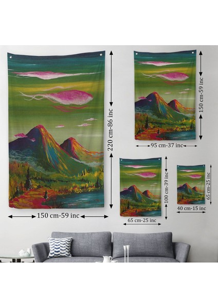 Dağ Manzarası Dekoratif Duvar Örtüsü - HALISI-6122 modelleri