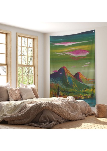 Dağ Manzarası Dekoratif Duvar Örtüsü - HALISI-6122