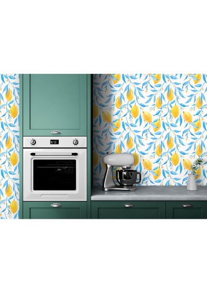 Tshp SERI001 Limon Ağacı Desenli Duvar KAĞIDI-5752 fırsatları