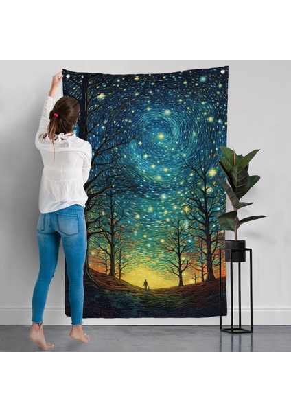 Vincent Van Gogh Tarzı Yıldızlı Gece Duvar ÖRTÜSÜ-7533 modelleri