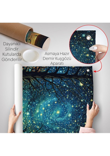 Vincent Van Gogh Tarzı Yıldızlı Gece Duvar ÖRTÜSÜ-7533 indirimleri
