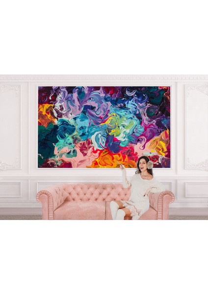 Modern Tarz Yağlıboya Görünüm Dekoratif Duvar KAĞIDI-3524 modelleri