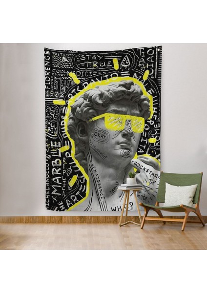 Michelangelo Buonarroti Davud Pop Art Duvar ÖRTÜSÜ-HALISI-6376