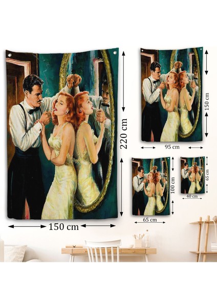 Arthur Sarnoff - 1950'LERDE Kadının Sigarasını Yakan Adam Duvar ÖRTÜSÜ-7955 fırsatları