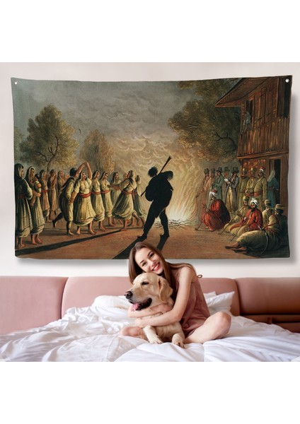 Luigi Mayer'ın Bulgar Köylülerinin Dansı Duvar ÖRTÜSÜ-7036