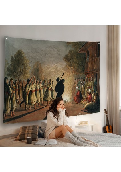 Luigi Mayer'ın Bulgar Köylülerinin Dansı Duvar ÖRTÜSÜ-7036 fiyatları